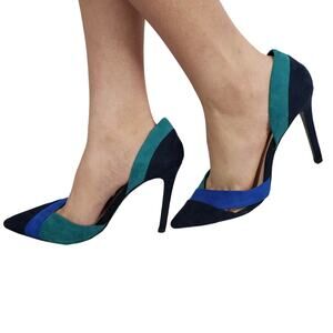 Zara Trafaluc Women's Color Block Suede Heel Pumps Size 41